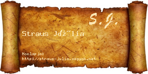 Straus Júlia névjegykártya